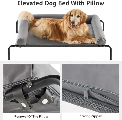 RRPETHOME Elevated Cooling Dog Cot Bed, Large Raised Outdoor Dog Bed - Image 4