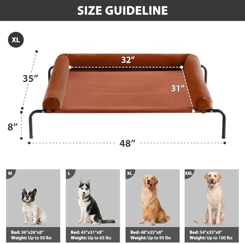 RRPETHOME Large Elevated Cooling Cot, Portable Outdoor Raised Dog Bed - Image 2