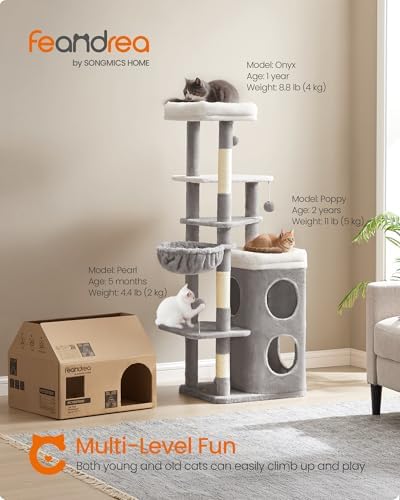 Feandrea Cat Tree Indoor, Dove Gray - Image 2
