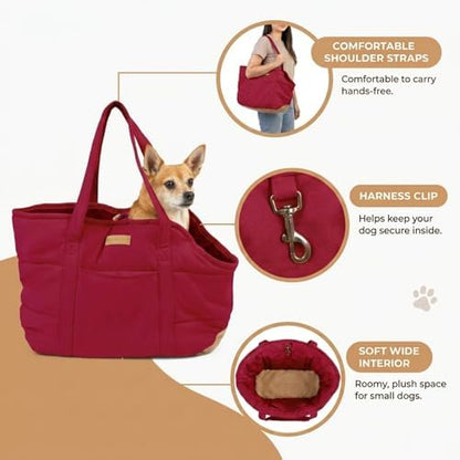 Plush Dog Purse Carrier for Small Dogs, Soft Tote - Image 4