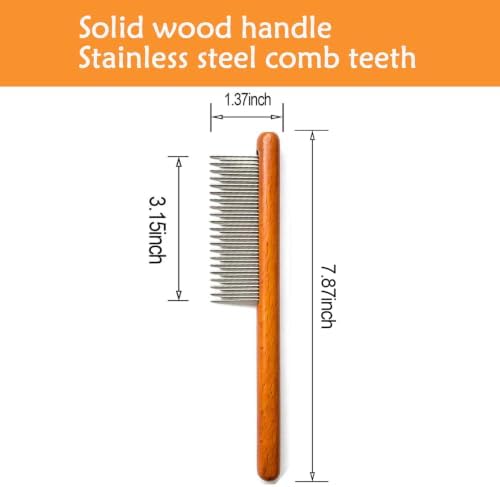 Cat comb, dog comb, Solid Wood Pet Comb Grooming Tool - Image 2