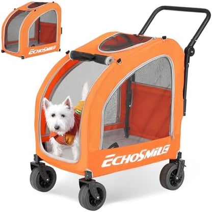 EchoSmile 4-Wheel Pet Stroller for Dogs & Cats by EchoSmile