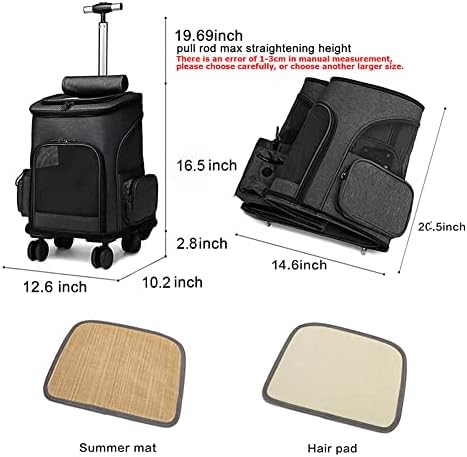 Wheeled Pet Carrier Backpack Pet Stroller, Travel Carrier, Car Seat - Image 3