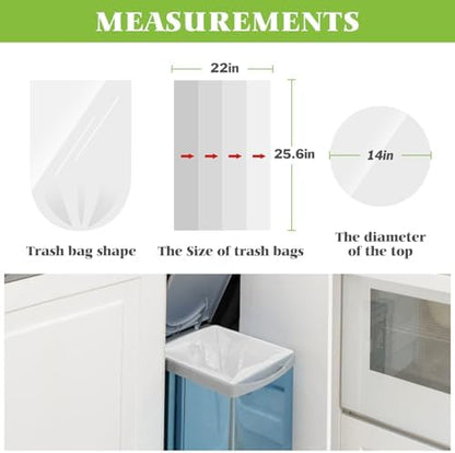 Teivio Medium Clear Trash Bags 8 Gallon 300 Count Kitchen Garbage Bags - Image 2