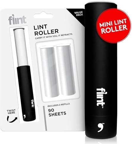 Flint Classic Black Retractable Mini Lint Roller by Flint
