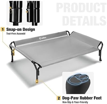 Veehoo Cooling Elevated Dog Bed, Raised Dog Cot - Image 4