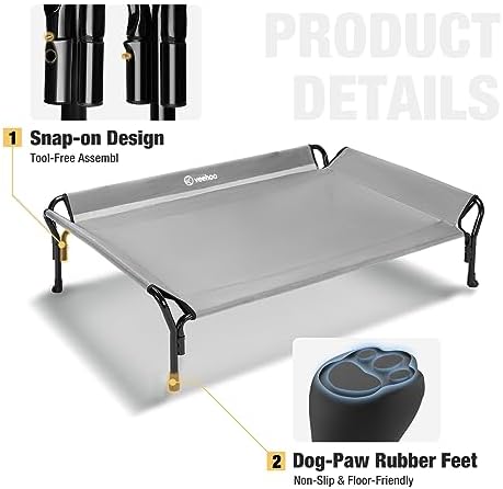 Veehoo Cooling Elevated Dog Bed, Raised Dog Cot - Image 4