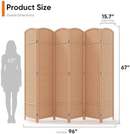JOSTYLE Outdoor Privacy Screen 6-Panel Folding Room Divider Space Partition - Image 2