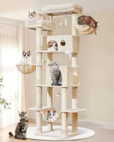Taoqimiao 76in Cat Tree, Tall Sturdy Cat Tower by Taoqimiao