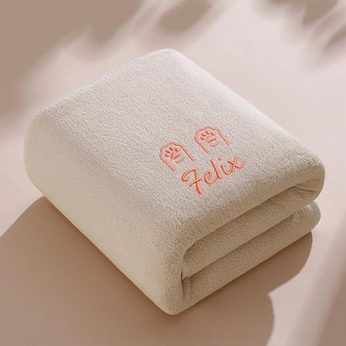 Personalized Pet Towel, Custom Embroidered Name Dog Towel, Super Absorbent by Colifolu