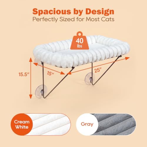 Zakkart SnugCloud Cat Window Perch, 100% Metal Supported from Below - Image 5