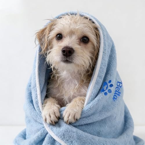 Personalized Pet Towel, Custom Embroidered Name Dog Towel, Super Absorbent - Image 5