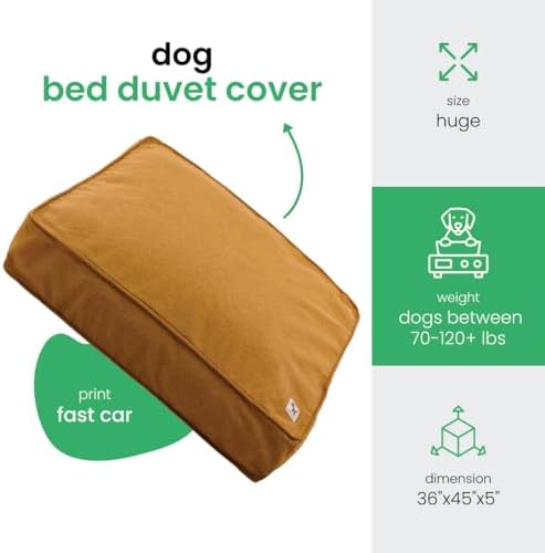 Molly Mutt Mustard Brown Dog Bed Cover, Non-Toxic & 100% Cotton - Image 2