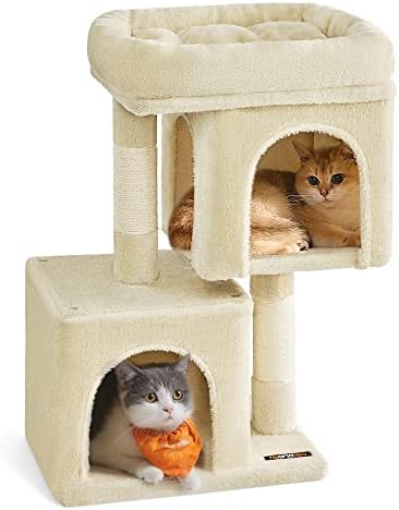 Feandrea Cat Tree, 26.4-Inch Small Cat Tower, Cute Plush Condo by FeandreabySONGMICSHOME