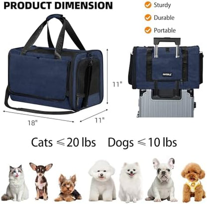 Cat Carrier for Travel, Soft-Sided, Top Loading, Privacy Curtain, to 20 lbs - Image 2