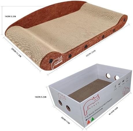 Cat Scratcher Medium Sofa Bed Scratcher & Scratcher Box Corrugated Cardboard - Image 3