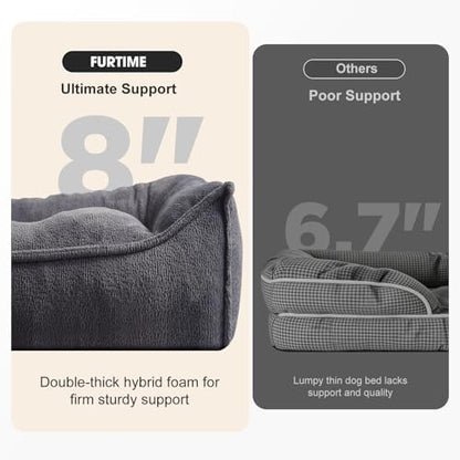 FURTIME Orthopedic Dog Bed Medium Size Dog, Extra Washable Dog Couch 35" - Image 2