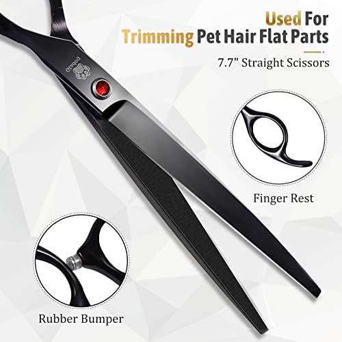 Dog Grooming Scissors Kit with Safety Round Tips, GLADOG Professional 5 in 1 - Image 3
