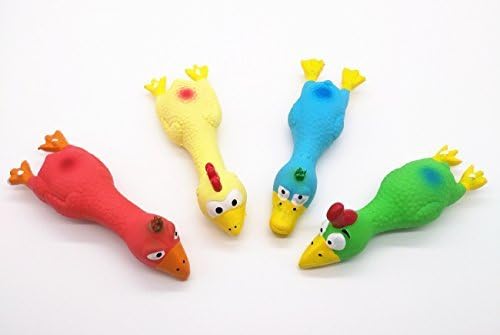 CatYou 4PCS Safe Latex Dog Squeaky Toys, 6.6" Long Soft Chew Molar Dog Small by Unknown