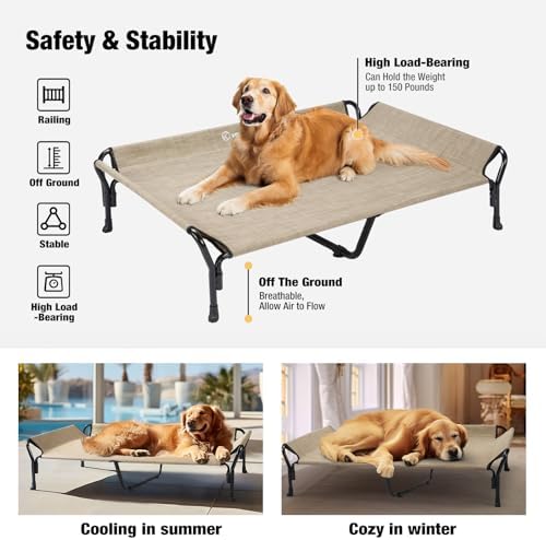Veehoo Cooling Elevated Dog Bed, XL Raised Pet Cot - Image 6