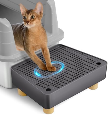 Extra Large Cat Litter Box Step Ramp, Cat's Litter Catcher Mat by Bartuke