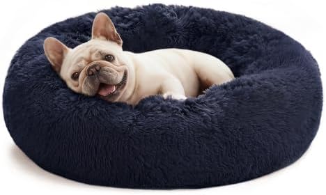 Love's cabin Calming Cat Bed for Indoor Cats, Anti-Anxiety Donut Round Dog Bed by Lovescabin