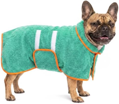 Dog Bathrobe, Super Absorbent for Small to Large Dogs, Lake Green M by Bienbee