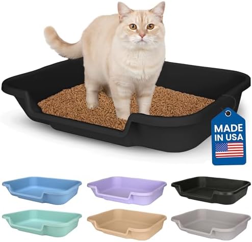 KittyGoHere Senior Cat Litter Box, Large Litter Pan by NE14pets