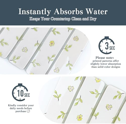 2pcs Stone Dish Drying Mat for Kitchen Counter, Quick-Dry Diatomaceous Earth - Image 4