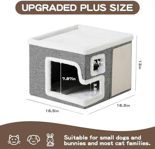 Cat Houses for Indoor Cats, Covered Cave Bed - Image 4