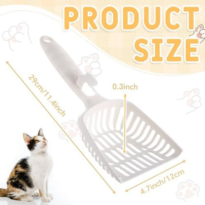 24 Pieces Cat Litter Scoop Bulk Plastic Long Handle White - Image 2