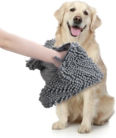 WOUSEDO Microfiber Chenille Dog Towel 1 Pack, Super Absorbent & Quick Dry by Unknown