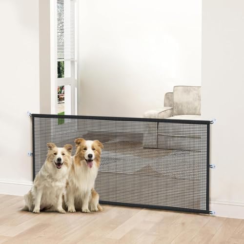 Dog Gate Indoor Pet Gates for Stairs: Dogs Screen Mesh Gate for The House Magic by Cupount