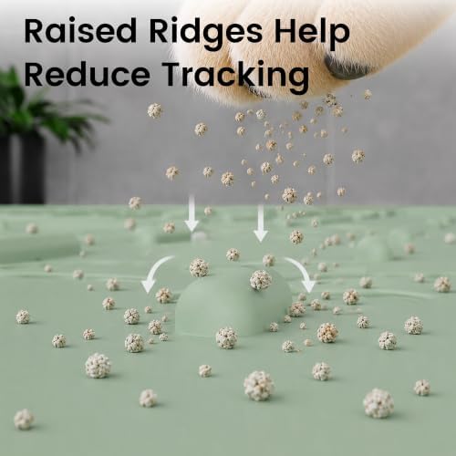 OHMO Cat Litter Mat 23.5x16 Silicone Trapping Mat Sage Green - Image 5