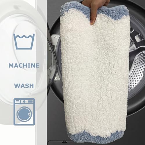 Coastal Decor Cute Blue U Shaped Toilet Mat - Image 5