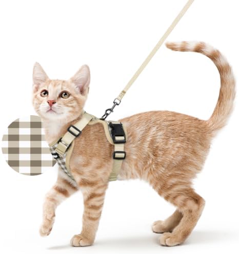 rabbitgoo Cat Harness and Leash Set, Escape Proof Vest, Foamy Coffee by rabbitgoo