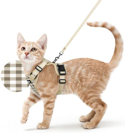 rabbitgoo Cat Harness and Leash Set, Escape Proof Vest, Foamy Coffee by rabbitgoo
