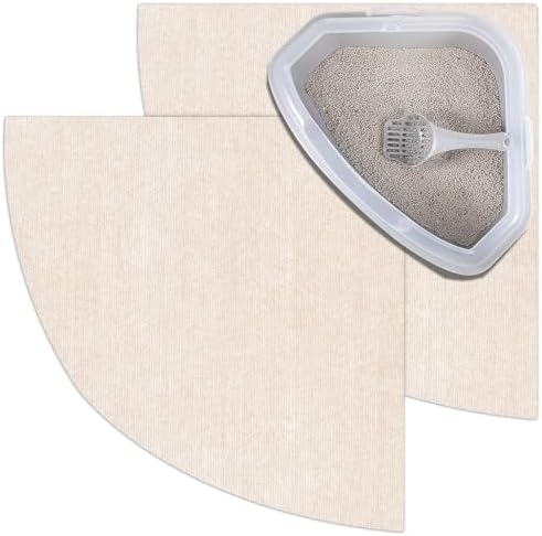 Tinideya 2 Pcs Corner Cat Litter Mat Waterproof Litter Box Mat by Tinideya