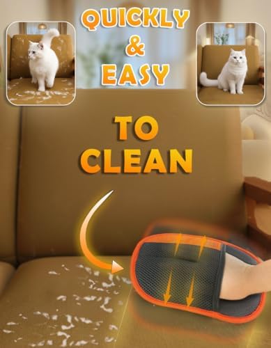 Pet Hair Removal Glove for Furniture & Clothes, Reusable Electrostatic Pet Hair - Image 6