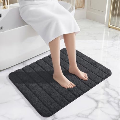 AROGAN Luxury Bathroom Rugs 24x36 Inch，Thick Bath Rug Non Slip, Deep Grey - Image 3