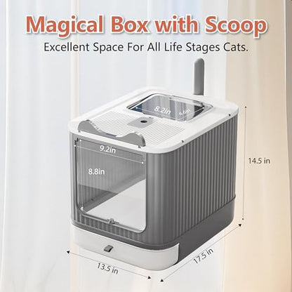 Covered Cat Litter Box with Lid - Image 2
