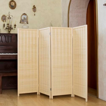 4 Panel Short Room Divider – 3.9 ft Tall Double-Side Folding Privacy Screen - Image 4