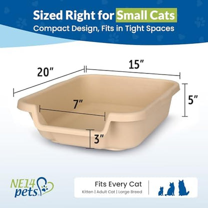 KittyGoHere Senior Cat Litter Box, Small Pan, 2 Pack Beach Sand - Image 6