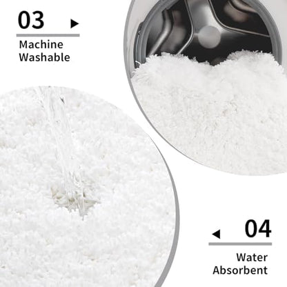 Disolla White Bathroom Rugs 24x48, Microfiber Non-Slip Plush Thick Bath Mat - Image 5