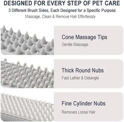 Triangular Wrap-Around Pet Grooming & Bath Brush - Image 2