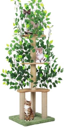Cat Tree with Leaves, Cat Tower - Image 7