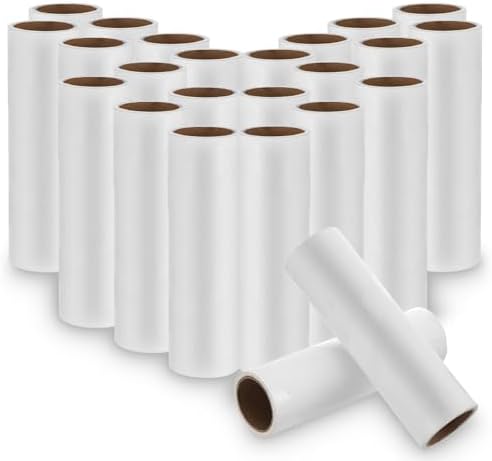 6.3 inch Wide Lint Roller Refills, Value Pack 24 Rolls Extra Sticky Lint by Tolare