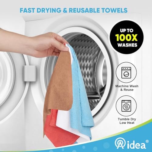 AIDEA Microfiber Cleaning Cloth-165 Sheets 3 Roll, Cleaning Rags 11×9" Brown - Image 6