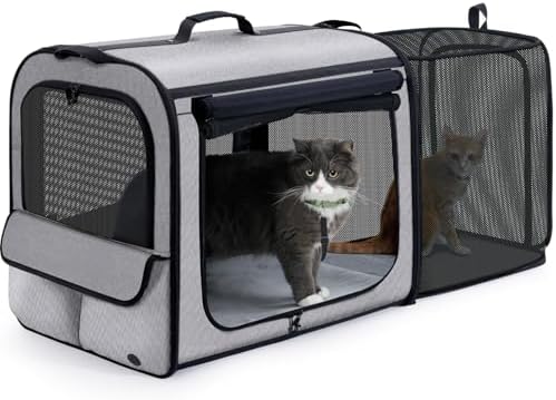 Dog Car Carrier Light Weight, Expandable, Foldable Dog Carrier by pecute