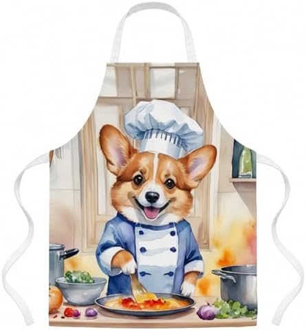Caroline's Treasures Corgi The Chef Apron Cooking Kitchen Server Baking Crafts by CarolinesTreasures